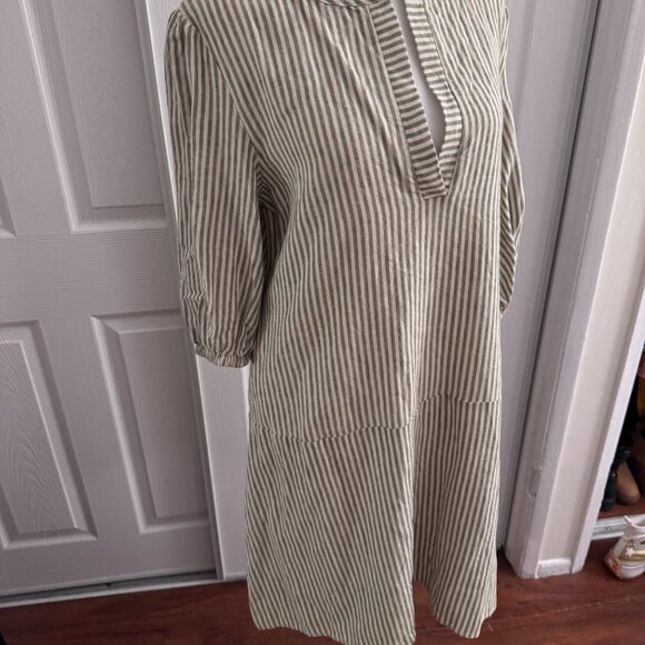 Velvet Heart Striped Linen-Blend Tunic Dress  (Size S-M) - Picture 6 of 12